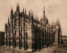 1905 Grand Hotel Milano Palazzo Reale Multi Cancel Postcard to US P8 picture