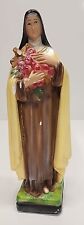Vintage Chalkware Sister Marie Thérèse Holding Crucifix and Flowers 12.5