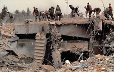 Postcard: Looking for Survivors after Bombing of Marine HQ, Beirut, Lebanon 1983 picture