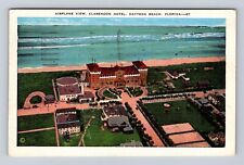 Daytona Beach FL-Florida, Aerial Claredon Hotel, Advertising Vintage Postcard picture