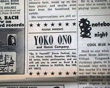 Obscure YOKO ONO & Dance Co. Fluxus Experiment Art Ad 1965 Greenwich Village picture