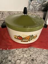 Vintage Regal Ware Aluminum StockPot W Lid Vegetable Print Brown Never Been Used picture