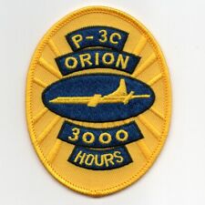 NAVY P-3C ORION 3000 HOURS YELLOW OVAL MILITARY EMBROIDERED JACKET PATCH picture