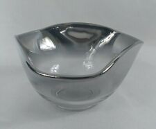 Vintage Glass Silver Fade Trinket Bowl / Dish picture