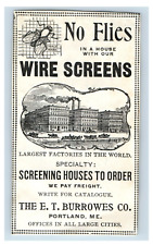 1891 E.T Burrowes Co. Wire Screens Original Print Ad S93E picture