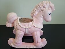 Vintage M & W Creations Pink Rocking Horse Ceramic Planter. picture
