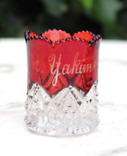 Antique Ruby Red Flash Glass Toothpick Holder Yakima, Washington State picture