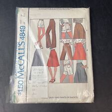 (2) McCall's #4849 Pattern Shorts Skirt Pant Button Waist 25 & 26.5 COMPLETE picture