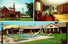 VINTAGE POSTCARD THE OX-BOW MOTEL MULTIVIEW LOCATED TEATICKET MASSACHUSETTS 1973 picture