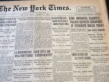1928 DEC 14 NEW YORK TIMES - KING IMPROVES SLIGHTLY PALACE RECOVERY - NT 6522 picture