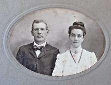Antique Cabinet Card Photograph of Unknown Couple Independence Montgomery Kansas picture