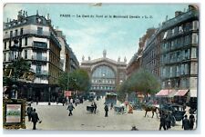 c1910's Paris La Gare Du Nord Et Le Railroad Station Denain L.D France Postcard picture