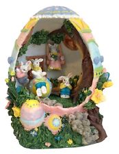 Resin Easter Egg Bunny House Bunny Family Vintage Easter Spring Decor picture