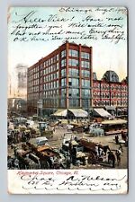 Chicago IL-Illinois, Panoramic Haymarket Square Antique Vintage c1907 Postcard picture