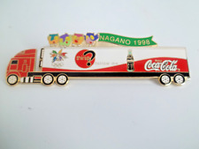 1998 Nagano Olympic Coca- Cola Sponsor Follow Me Truck Pin Badge picture
