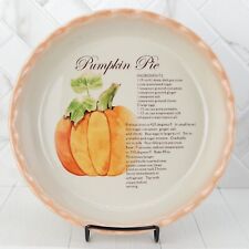 Vintage Pumpkin Pie Recipe Ceramic Round Plate 10