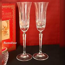 Mikasa Interlude Fluted Champagne Glasses Blown Crystal Wedding Toasting Set 2* picture