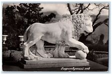 1961 USSR Russia Soviet Union Lion Statue Teaneck NJ RPPC Photo Vintage Postcard picture