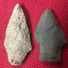 Lot of 2 Archaic Stem Arrowheads Artifacts Lower Susquehanna River Valley Pa picture