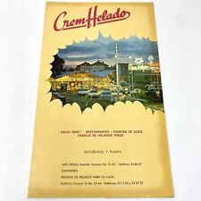 Vtg 1960s CREM HELADO Restaurant Laminated Picture Menu COLUMBIA picture