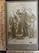 Vic Cabinet Photo, Men Musicians w/Mandolin, Harp & Violin, Worchester, Mass. picture