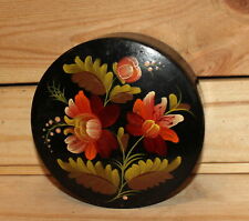 Vintage hand painted floral wood box flowers picture