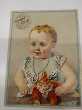 1890s Trade Card  Babby Blue Eyes Clown German Coffee Toledo OH  picture