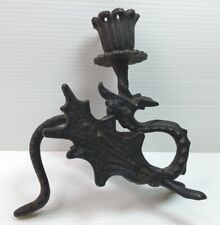 Vintage Winged Dragon Gothic Victorian Metal Candlestick 1 Holder  picture