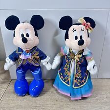 Tokyo Disney Sea Mickey & Minnie Plush Toy Badge Set of 2 Fantasy Springs 2024 picture