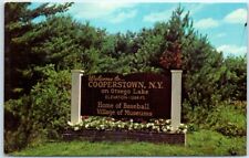 Postcard - Entrance sign to Village of Cooperstown, New York picture
