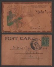 1906 Leather Postcard - Fonda, New York - Romantic Couple picture