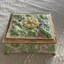 vintage hand painted trinket box 4” picture