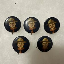 Vintage 1920s Bastian Brothers BSA Smiling Boy Scout Celluloid Pin Buttons (5) picture