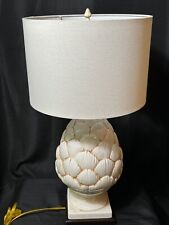 Vintage Large Ceramic Artichoke Table Lamp - Unique Home Cottage Decor Lighting picture