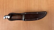 Vintage West-Cut USA. K-5 Fixed Blade Knife with Leather Sheath made in 🇺🇸 picture