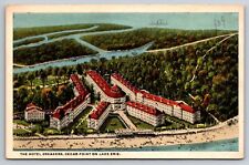 SANDUSKY, OHIO - HOTEL BREAKERS AT CEDAR POINT - 1911 CURTEICH OLD POSTCARD VIEW picture