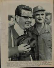 1967 Press Photo Richard Hughes greeted in Saigon by William Westmoreland. picture