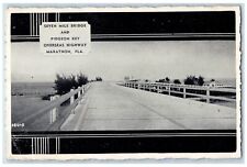 c1940 Seven Mile Bridge Pidgeon Key Overseas Highway Marathon Florida Postcard picture