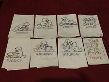 Vintage Mon-Sun 7 Days Of The Week Tea Towels Kittens Playing  Linens picture