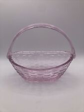 Longaberger 2005 Collectors Club Glass Pink Basket Crocus Retired Pink picture