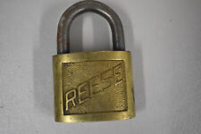 Vintage Antique Reese Brass Padlock Lock No key picture