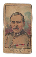 W545 WW1 Leaders General Leonard Wood Strip Trade Card Chief of Staff USA #77 picture