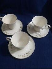 VINTAGE EDGERTON SPRING RHAPSODY MADE USA 3 TEA CUP & SAUCER SET  picture