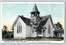Pine River Minnesota MN Postcard Methodist Church Building Exterior Trees 1921 picture