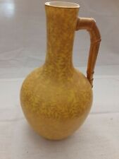 1887 Antique Royal Worcester Yellow & Gold Flower Vase 8