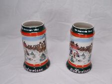 1991 Anheuser Busch AB Budweiser Bud Holiday Christmas Beer Stein Clydesdales(2) picture
