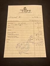 vintage August 3,1946 Hotel Taft New York hotel room bill FD12 picture