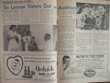 Sept 7-1957 Albany NY View TV Mag(LENNON SISTERS/SUGARFOOT/EVE ARDEN/JON PROVOST picture