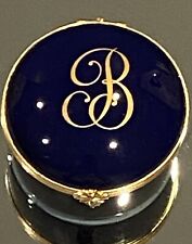 Beautiful Limoges France Gold Inscribed B Trinket Box 2” picture