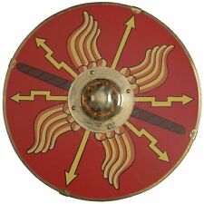 Round Shield Handmade Wood & Metal Medieval Knight Handcrafted Roman Armor gift picture